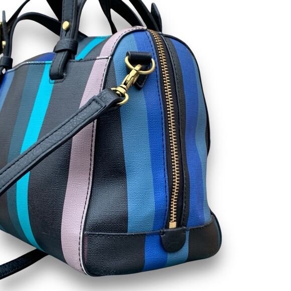 Fossil Sydney Striped Satchel Purse Handbag Multicolor Shoulder Crossbody Bag - Picture 8 of 13